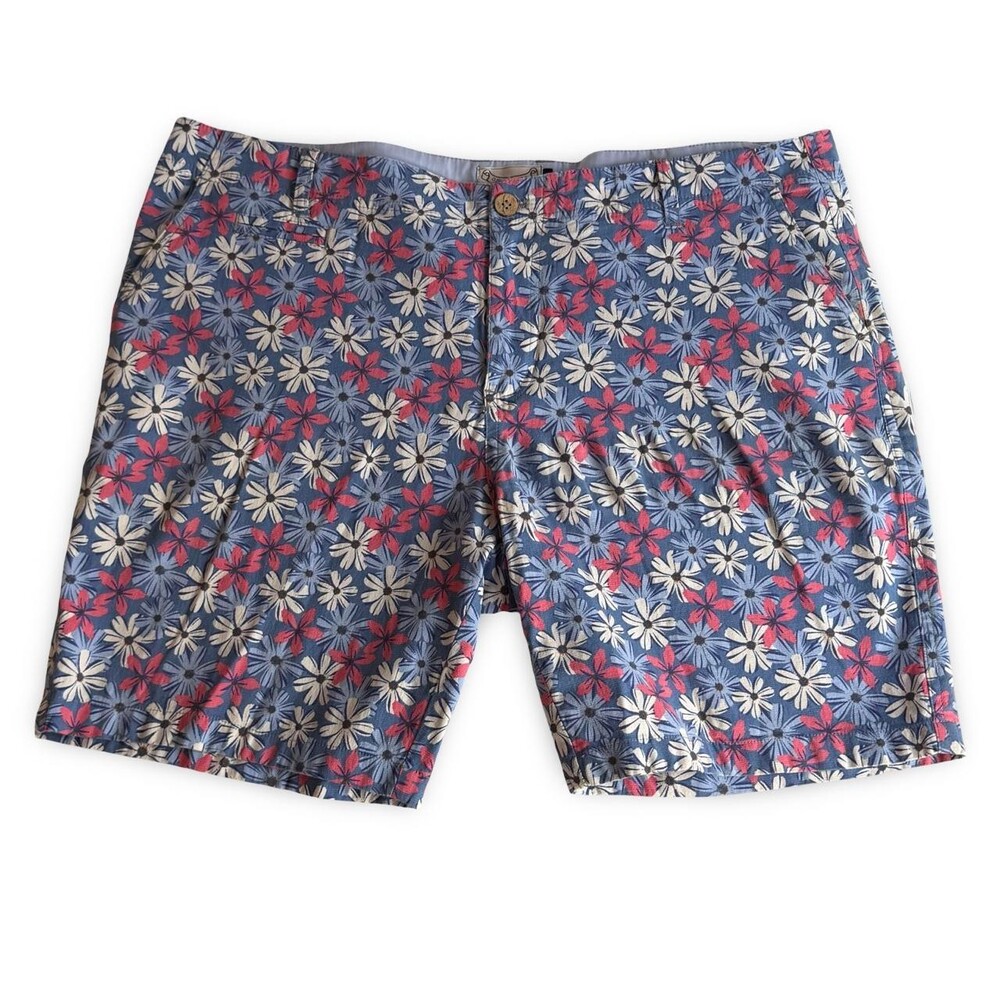 OXFORD‎ LADS Blue Floral Shorts Preppy Coastal Prep Summer Golf Style